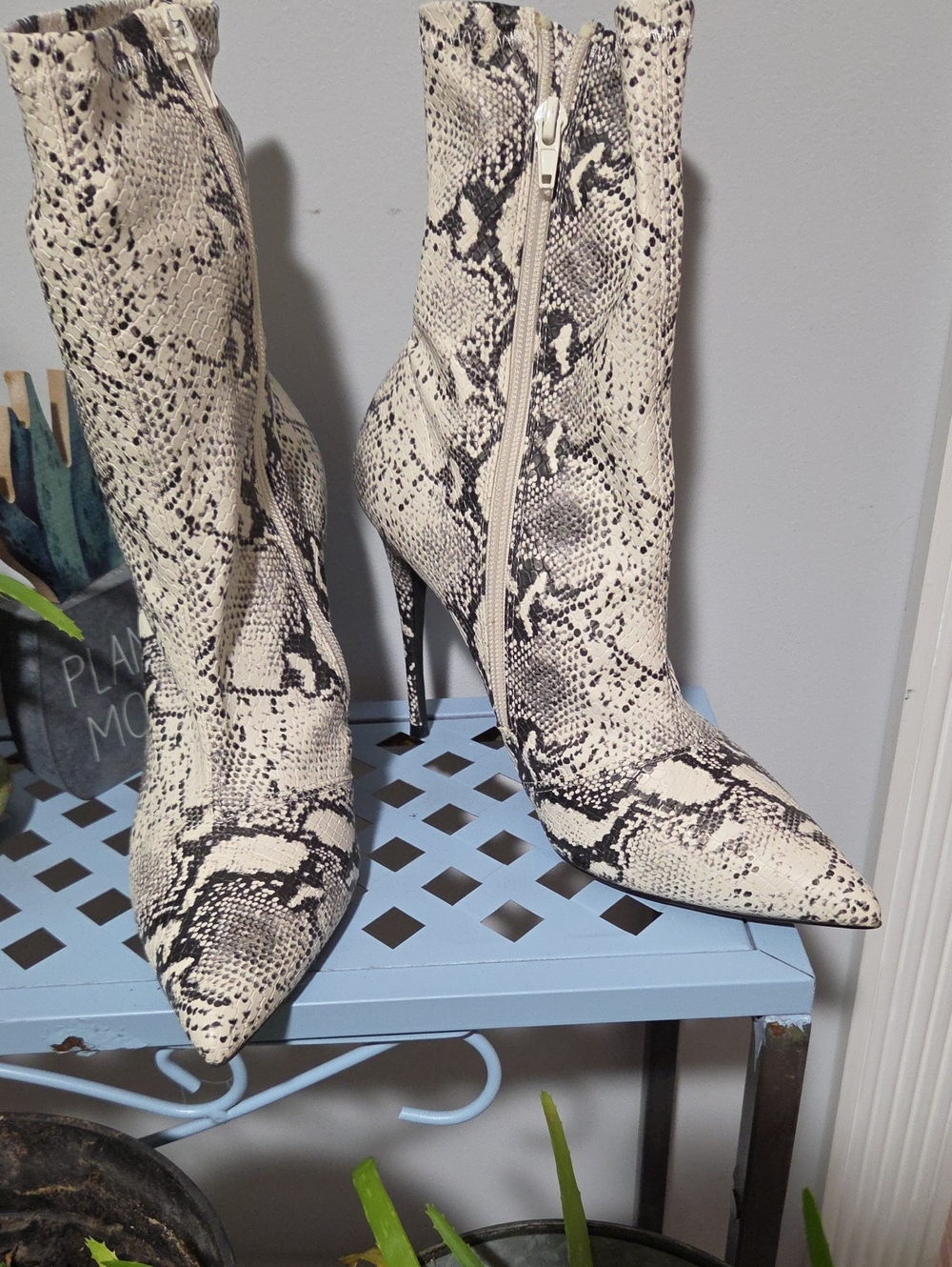 Steve Madden 9 Faux Snake Boots - Picture 2 of 6